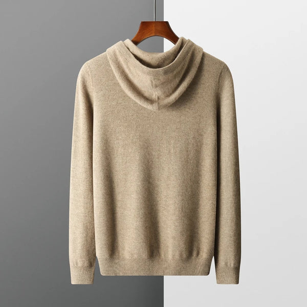 Men's 100% Merino Wool Hooded Knitted Pullover Sweater - Frimunt Clothing Co.