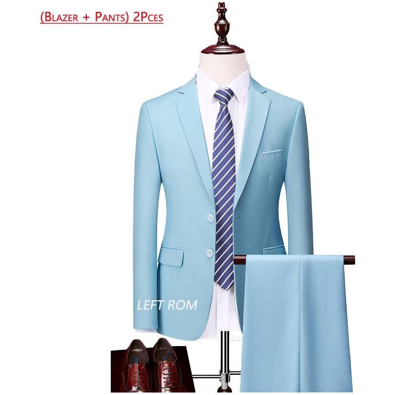 High-end Brand Formal Business Mens Suit Three-piece Groom Wedding Dress Suit 13 Solid Colors - Frimunt Clothing Co.