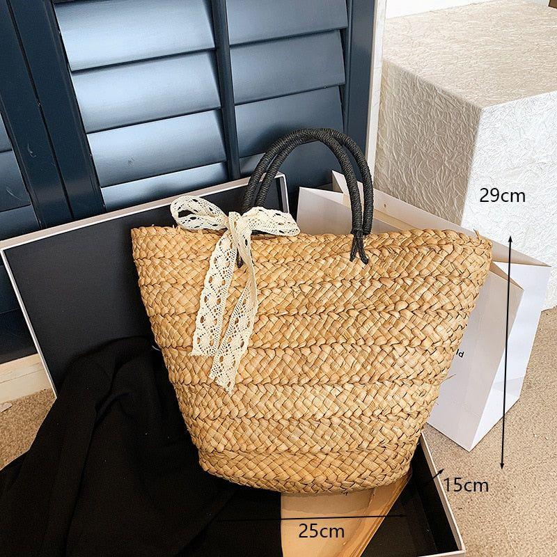 Large Capacity Rattan Handmade Beach Tote Bags Assorted Styles - Frimunt Clothing Co.