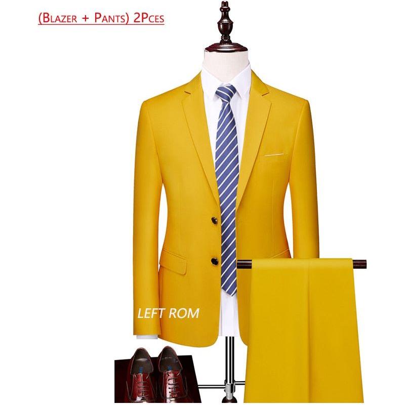 High-end Brand Formal Business Mens Suit Three-piece Groom Wedding Dress Suit 13 Solid Colors - Frimunt Clothing Co.