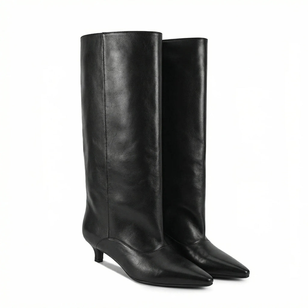 2026 Women's Pointed Toe Low Heel Sleeve Knee High Boots Various Colours