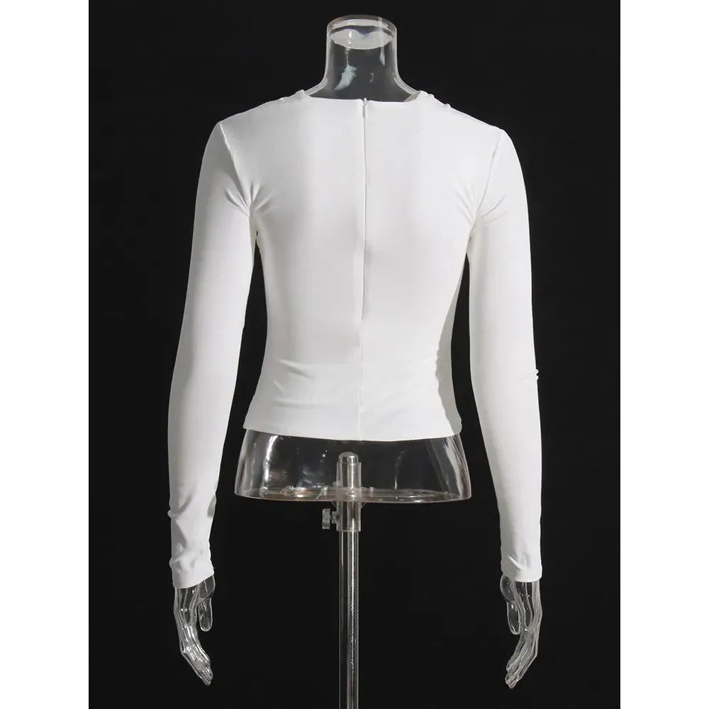 Women Doble Neck Long Sleeve Slimming Tops - Frimunt Clothing Co.