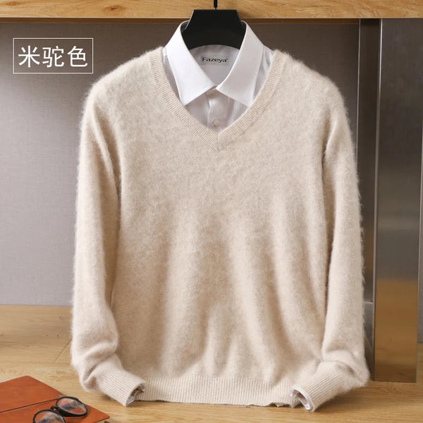 Men’s Merino Wool V-Neck Sweater – Classic Knitwear - Frimunt Clothing Co.