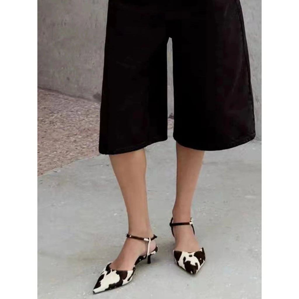 Women's Pointed Toe Cow Genuine Leather Spring Summer High Heels Pumps - Frimunt Clothing Co.