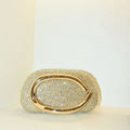 Bolso de mano con asa de metal para mujer, ideal para noche, boda o fiesta.