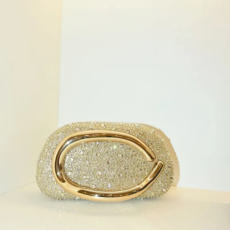 Women's Metal Handle Box Clutch Bag Evening Wedding Party Handbag