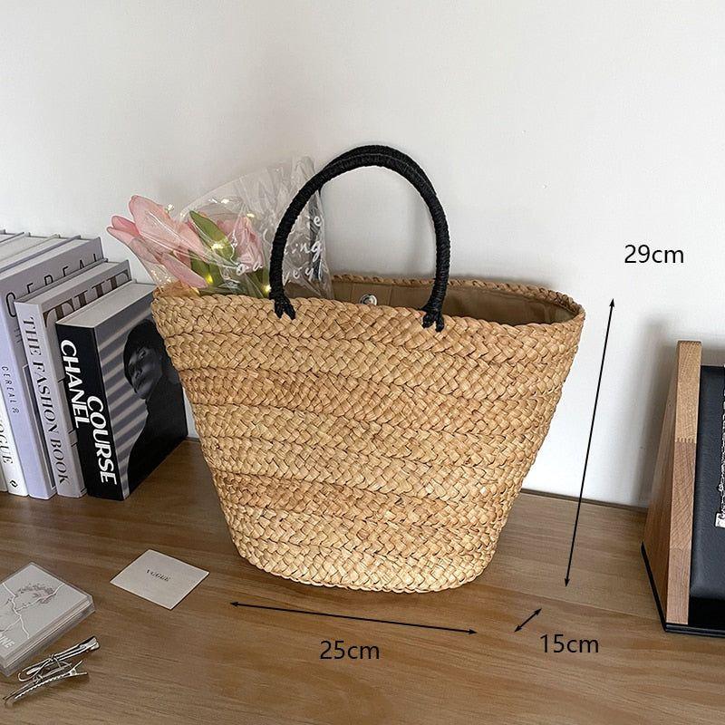Large Capacity Rattan Handmade Beach Tote Bags Assorted Styles - Frimunt Clothing Co.