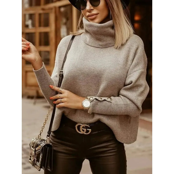 Women's Winter Soft Warm Knitted Turtleneck Pullover Sweater - Frimunt Clothing Co.