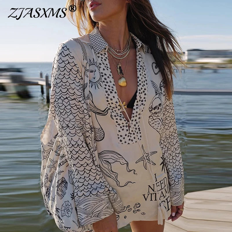 Women's Spring Two Piece Outfits V Lace-up Top & Shorts - Frimunt Clothing Co.