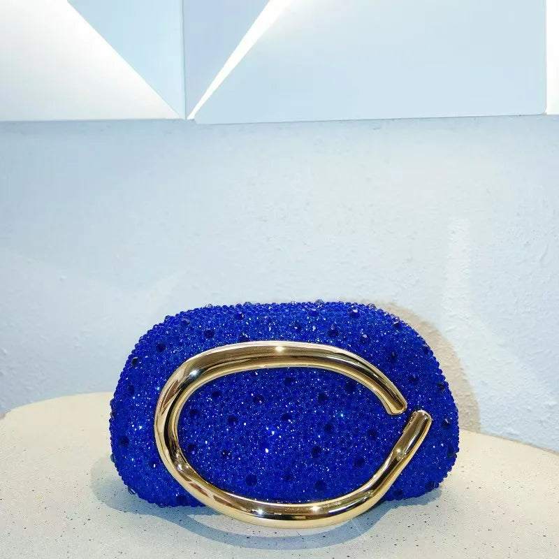 Women's Metal Handle Box Clutch Bag Evening Wedding Party Handbag