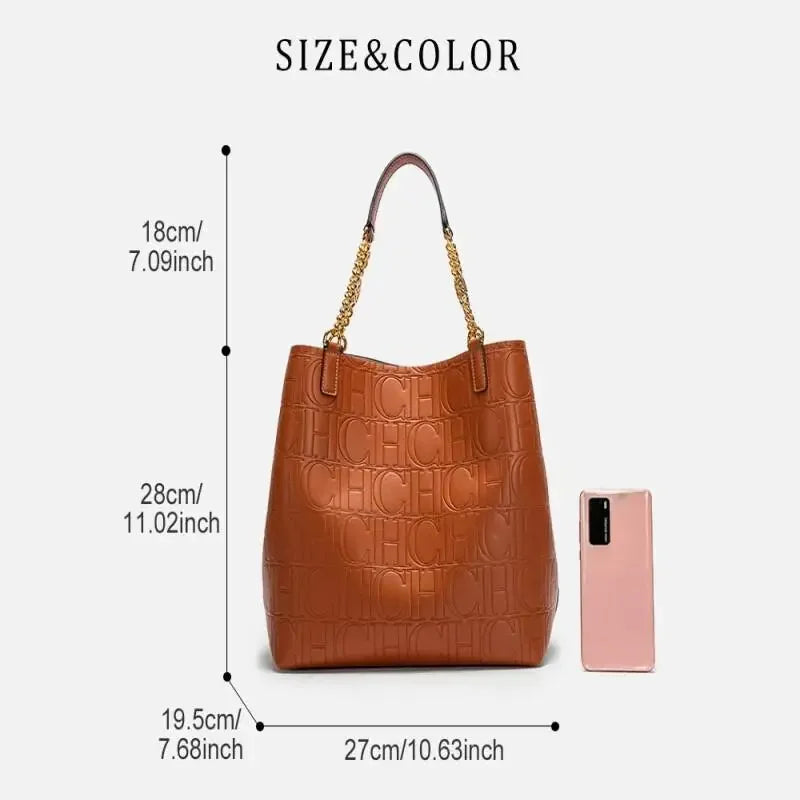 Bolso tote CH Superior Sense para mujer, sencillo, de gran capacidad y color liso
