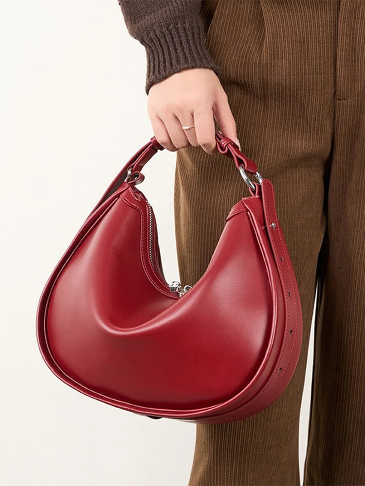 Women's Genuine Leather Shoulder Hobo Bag - Frimunt Clothing Co.