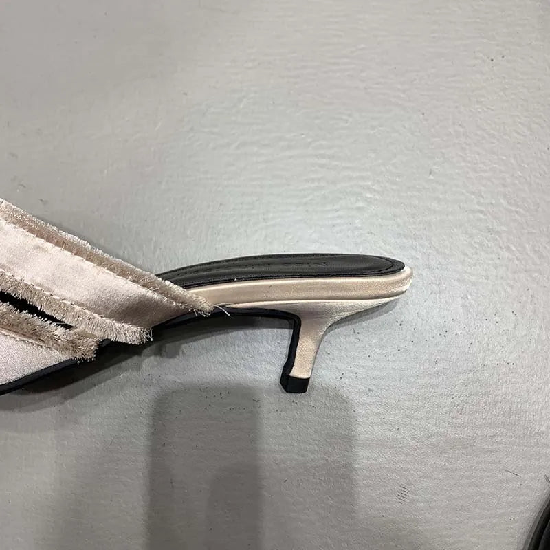 Women's Pointed Toe Kitten Heels Mules Spring Summer Fashion - Frimunt Clothing Co.