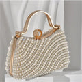 Full Side Pearl Evening Bags Luxury Diamond Clutch Purse Party Formal Event 3 Colors - Frimunt Clothing Co.