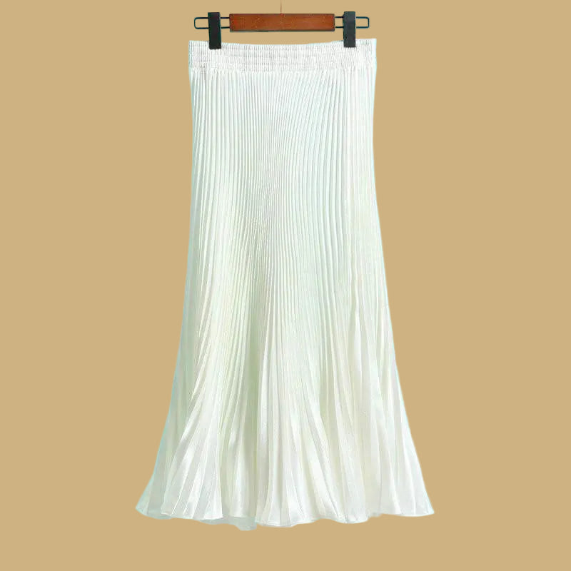 Elegant Long Pleated Bright Satin Skirts - Frimunt Clothing Co.