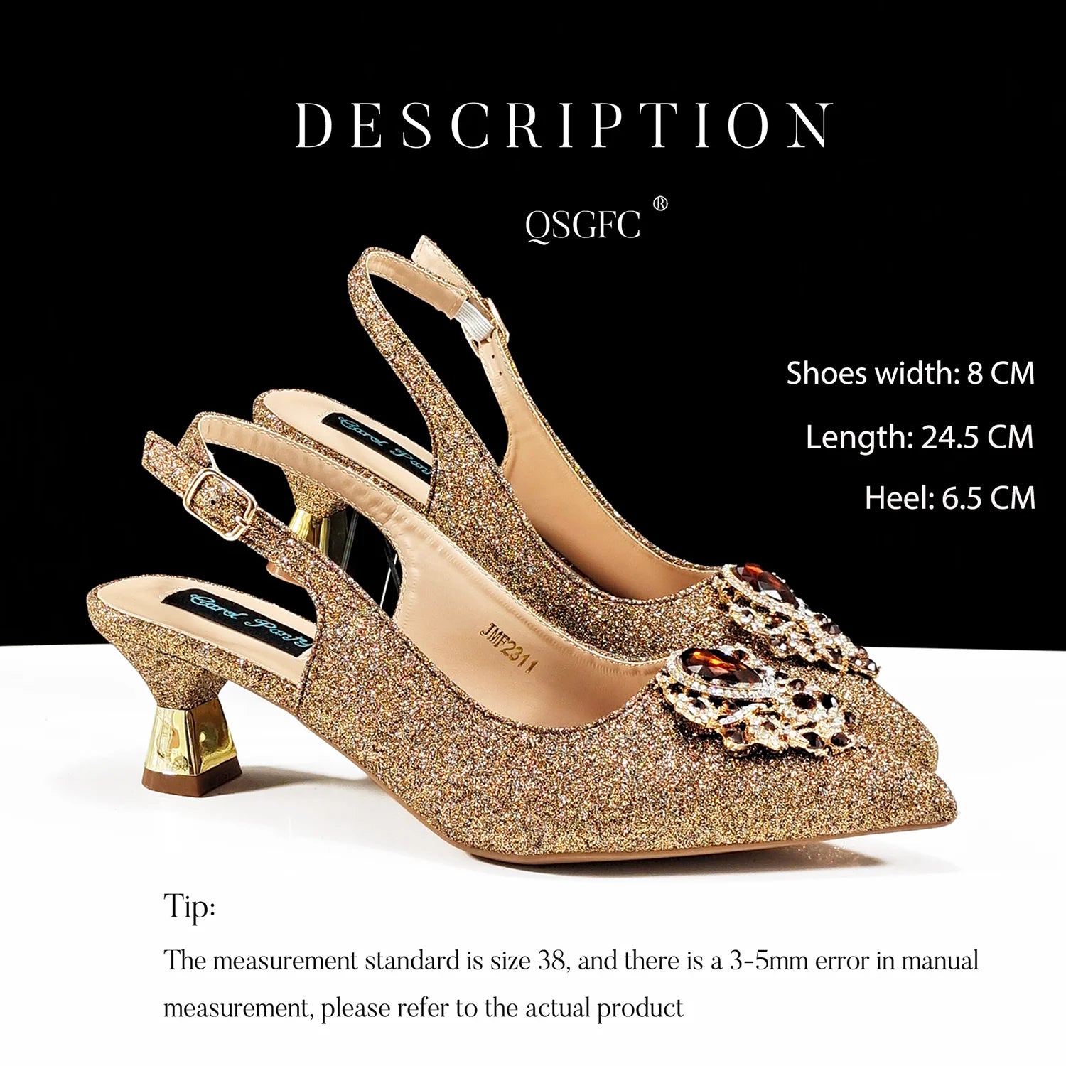 Women's Pointed-Toe Luxury Style High Heels Slingback Shoes With Bag Set - Frimunt Clothing Co.