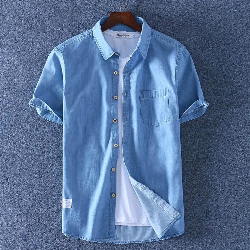 Summer Men's Short Sleeve 100% Cotton Shirt - Frimunt Clothing Co.