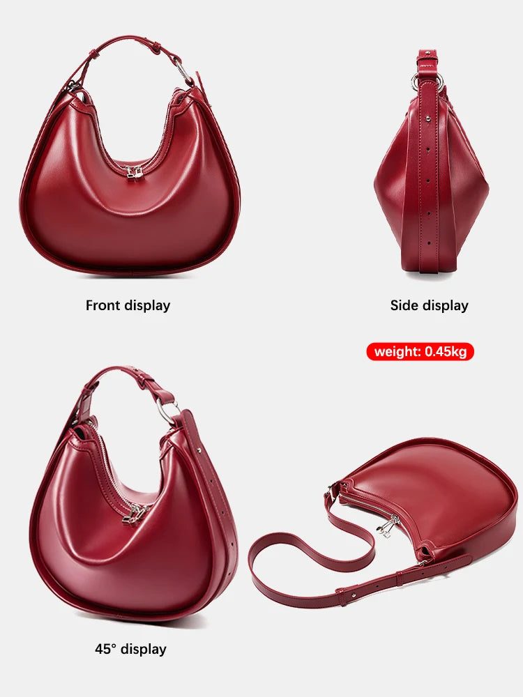 Women's Genuine Leather Shoulder Hobo Bag - Frimunt Clothing Co.
