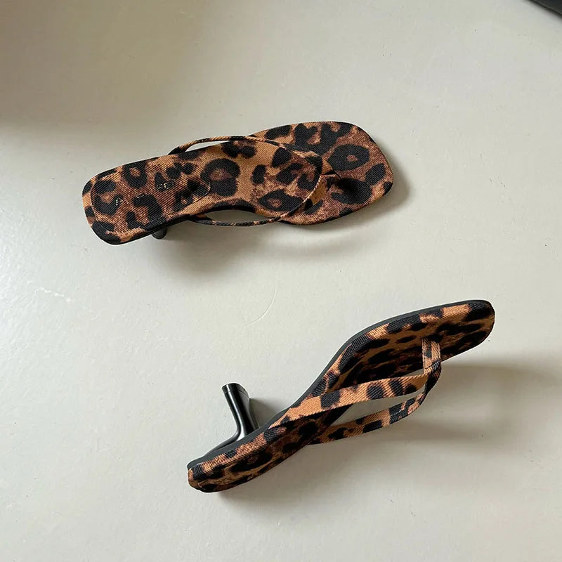 Women's 4CM Heels Thong Sandals Summer Casual