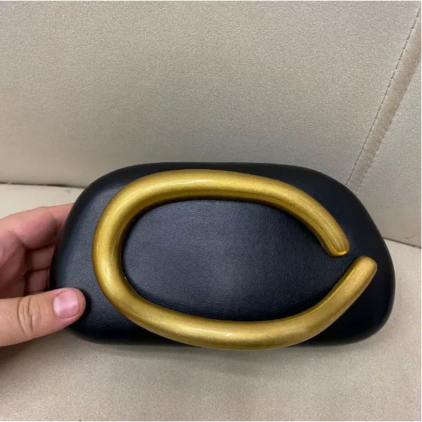 Women's Metal Handle Box Clutch Bag Evening Wedding Party Handbag