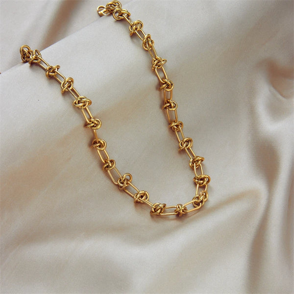 Vintage Gold Color Necklace For Women High Quality Rust Proof Link Chain 316L Stainless Steel