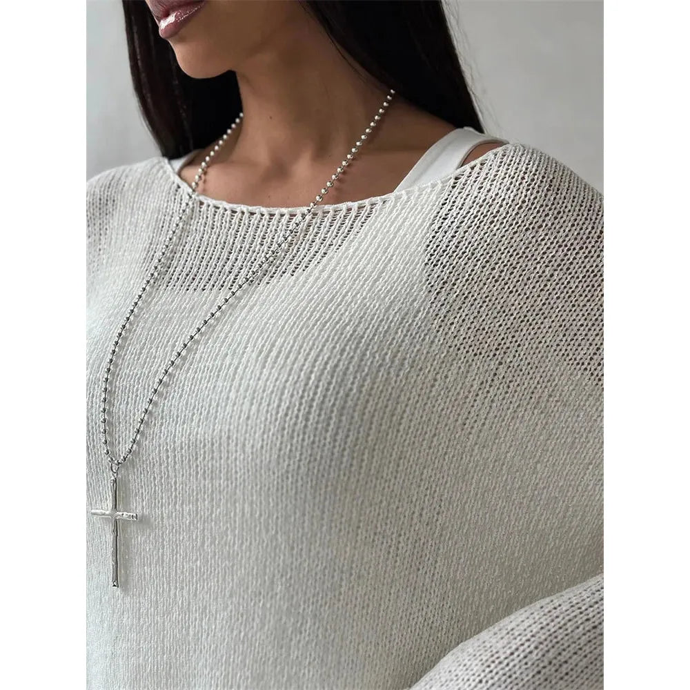 Long Sleeve Spring Knit Loose Pullover Sweater - Frimunt Clothing Co.