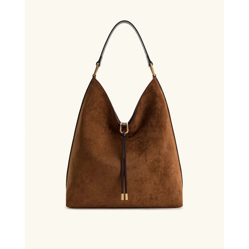 Aria Faux Suede Shoulder Bag Large Capacity - Frimunt Clothing Co.