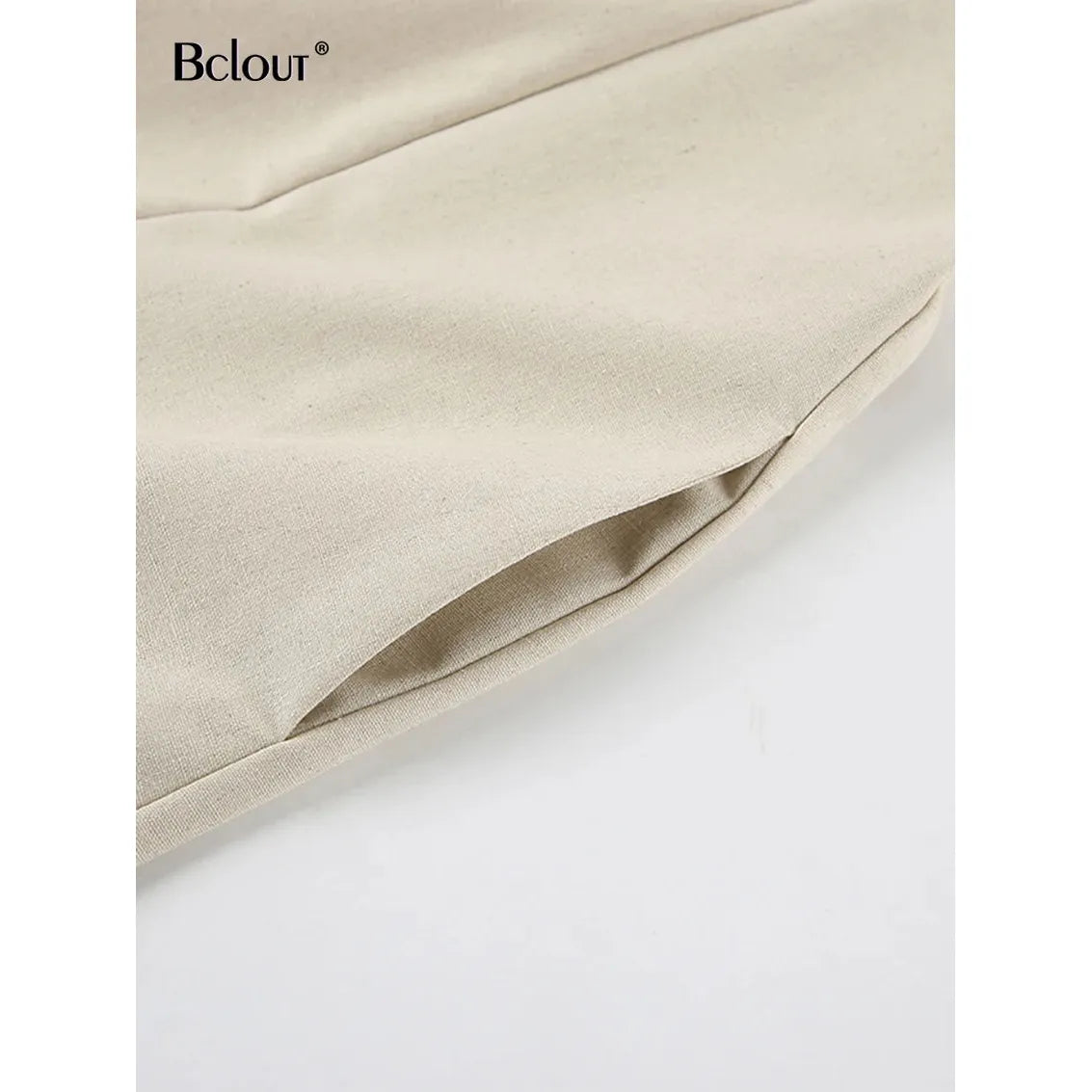 Khaki Linen A-Line Women's Strapless Maxi Summer Dress - Frimunt Clothing Co.