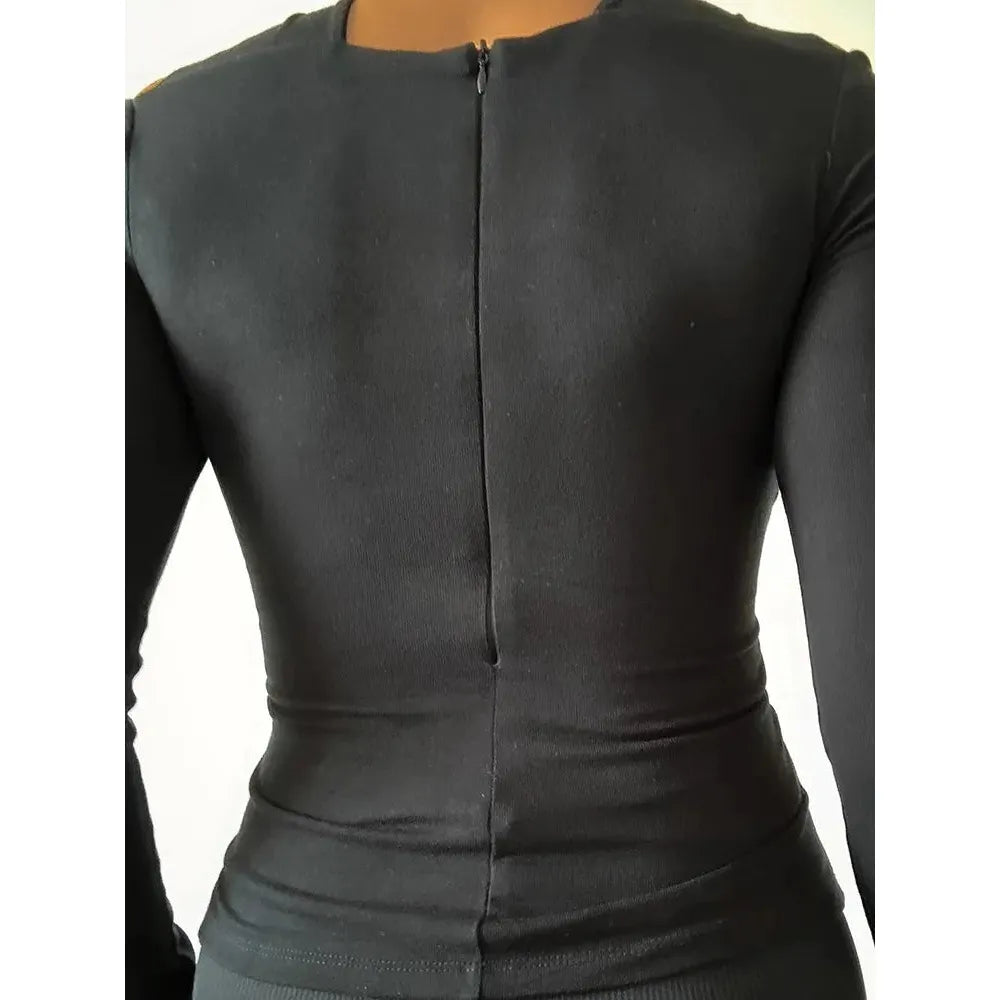 Women Doble Neck Long Sleeve Slimming Tops - Frimunt Clothing Co.