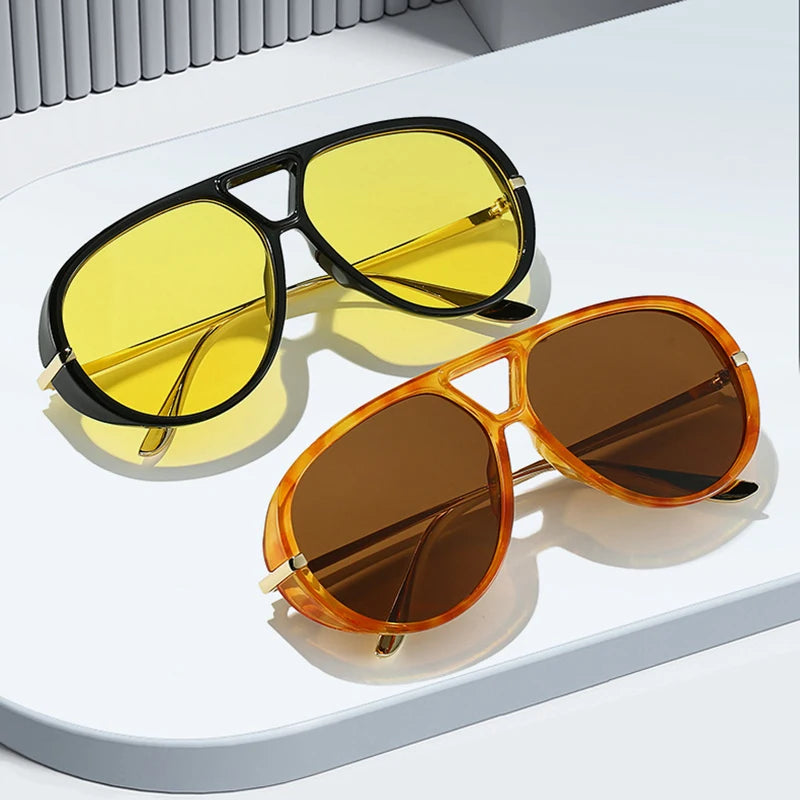 Women's Double Bridge Sunglasses Retro Gradient UV400 - Frimunt Clothing Co.