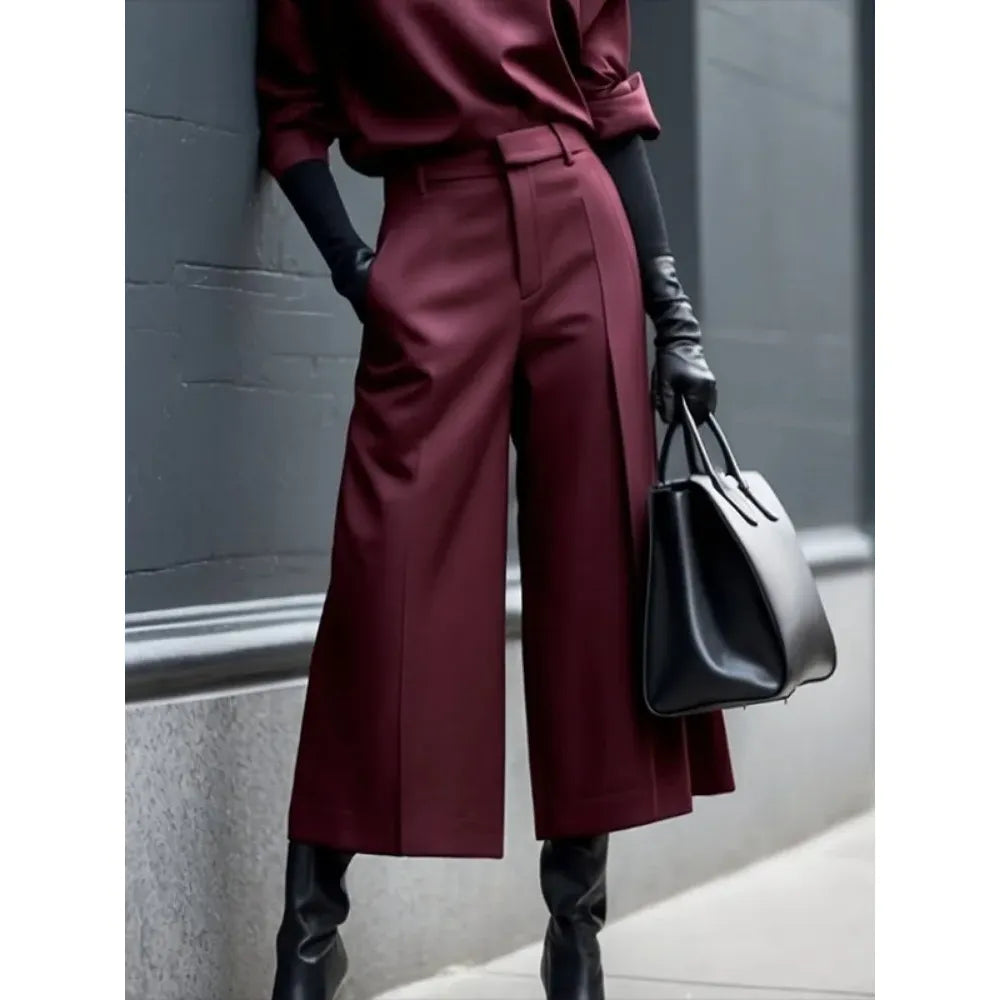 Women's Wide Leg High Waist Pleated Pants