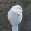 Women's Winter Knit Cuff Hat Real Warm Rabbit Hair Snowflake Pin Solid Colors - Frimunt Clothing Co.