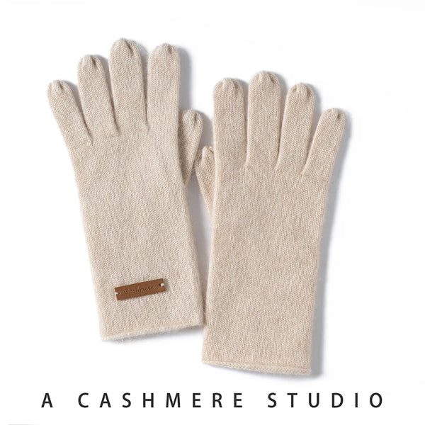 Women's Winter High-Quality 100% Cashmere Gloves Soft Warm Stretch Knit
