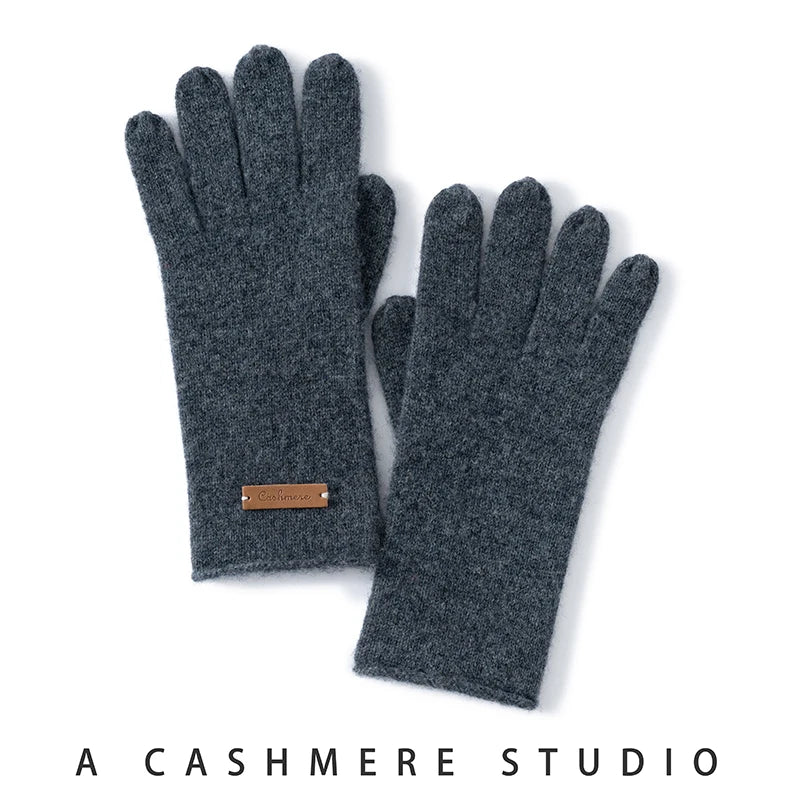Guantes de invierno para mujer, 100 % cachemira, de alta calidad, de punto elástico, suaves y cálidos.