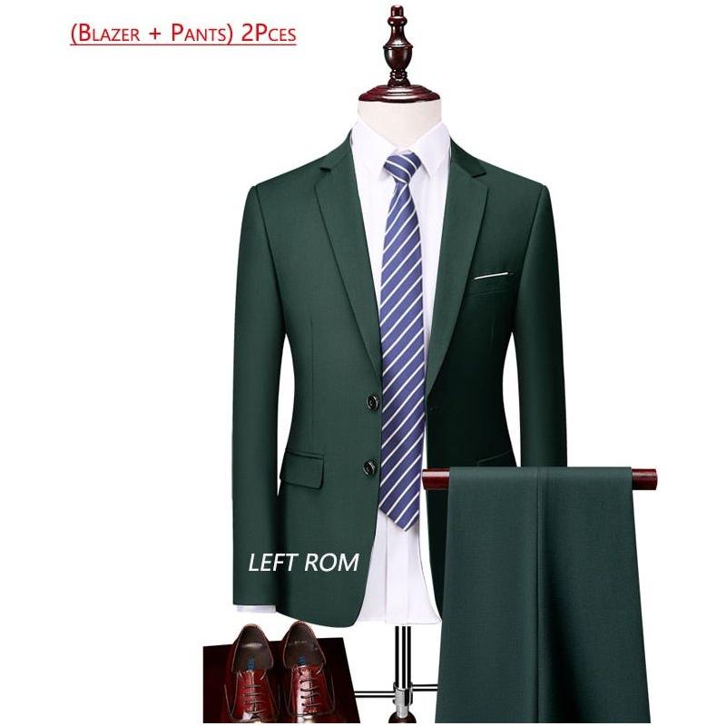 High-end Brand Formal Business Mens Suit Three-piece Groom Wedding Dress Suit 13 Solid Colors - Frimunt Clothing Co.