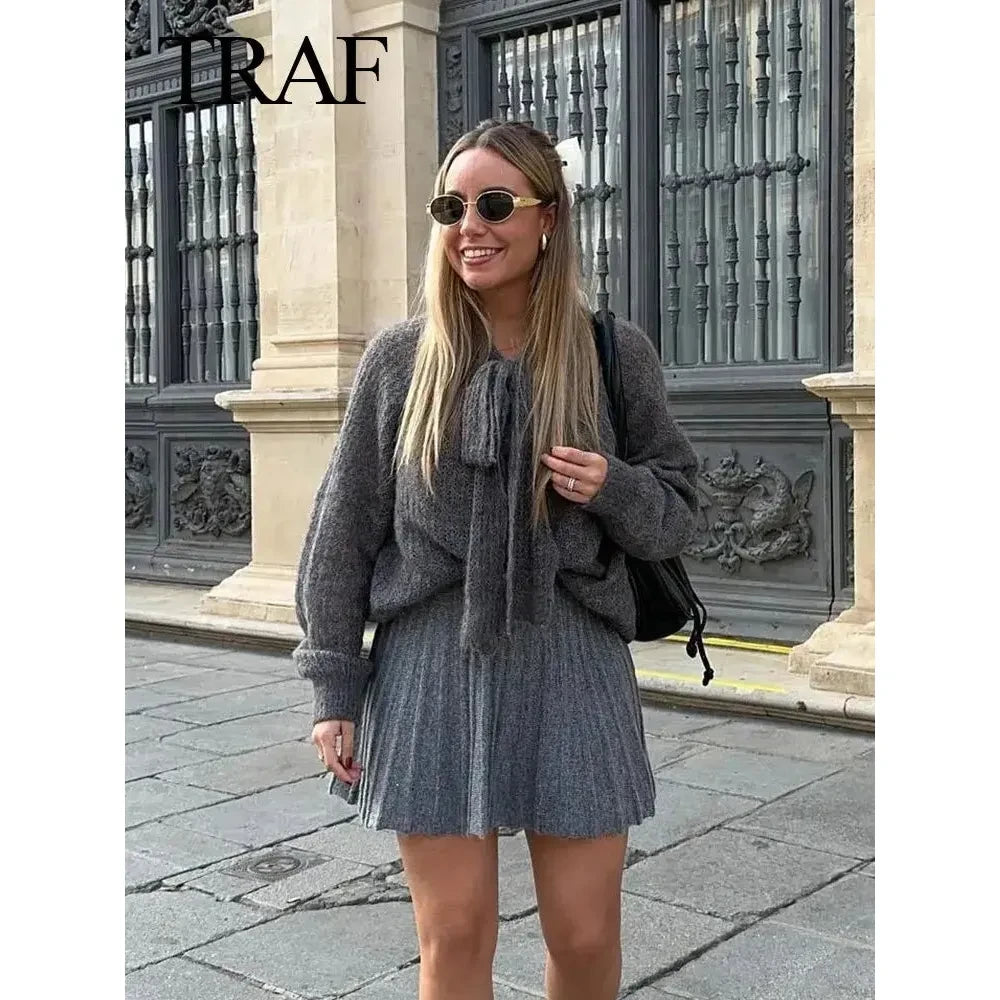 Autumn Women Fashion Knit Pullovers Butterfly Collar - Frimunt Clothing Co.