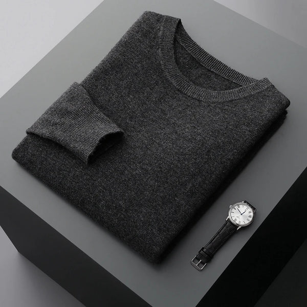 Men's 100% Merino Wool Round Neck Sweater - Frimunt Clothing Co.