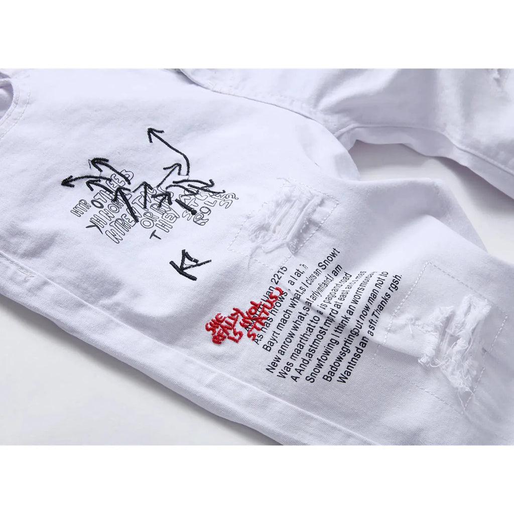 Men Summer Ripped Stretch Denim Shorts - Frimunt Clothing Co.