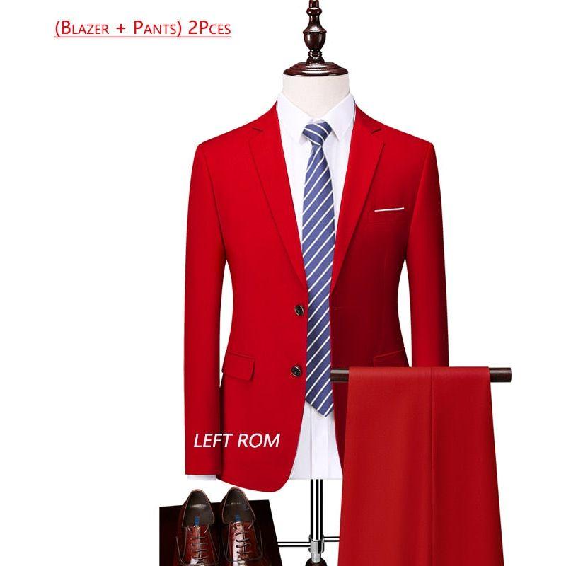 High-end Brand Formal Business Mens Suit Three-piece Groom Wedding Dress Suit 13 Solid Colors - Frimunt Clothing Co.