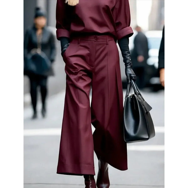 Women's Wide Leg High Waist Pleated Pants