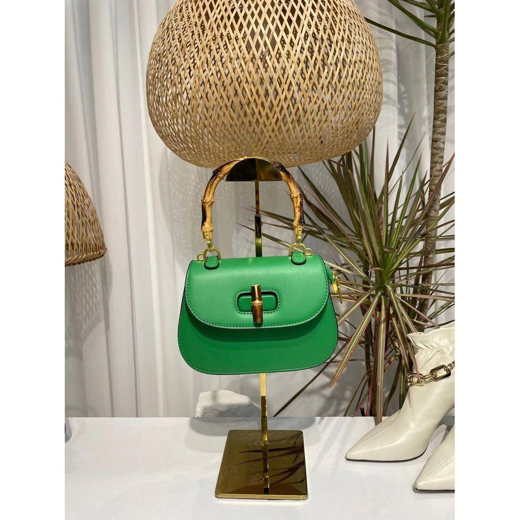 Vintage Soft Leather Bamboo Top-handle Crossbody Shoulder Strap - Frimunt Clothing Co.