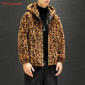 Autumn Winter Fashion Leopard Print Men's Zipper Hooded Casual Jacket - Frimunt Clothing Co.
