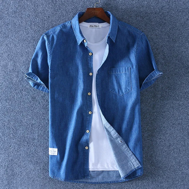 Summer Men's Short Sleeve 100% Cotton Shirt - Frimunt Clothing Co.