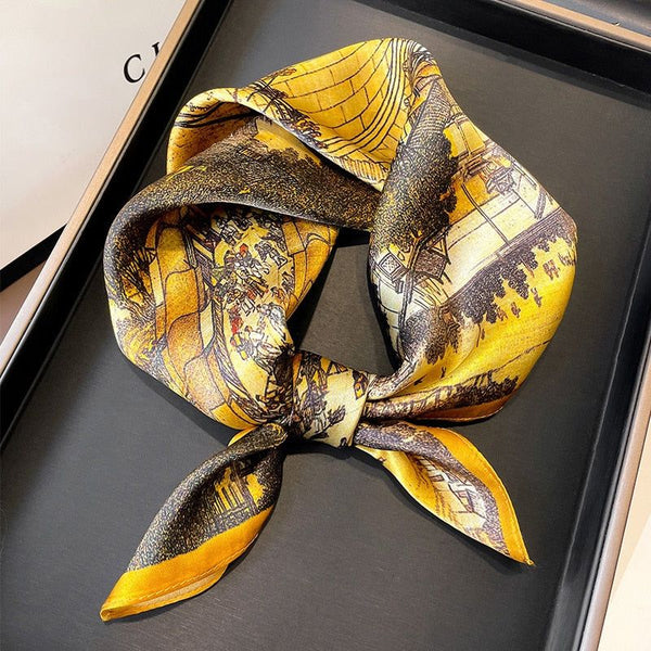 Women's Scarf Mulberry 100% Silk Square Scarves Wrap Kerchief Spring Luxury High Quality Fashion
