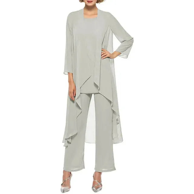 Women's Suit 3 Pieces Sets Long Jacket Top & Pants Dress Formal Events Wedding Party Guest - Frimunt Clothing Co.
