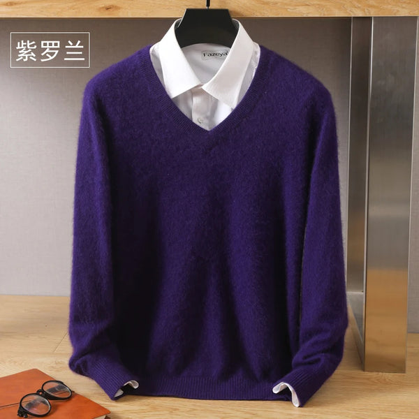 Men’s Merino Wool V-Neck Sweater – Classic Knitwear - Frimunt Clothing Co.