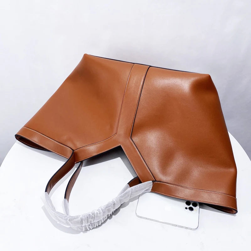 Oversize Leather Tote Bags For Women Luxury Designer Inspired Handbag Free Custom Initials