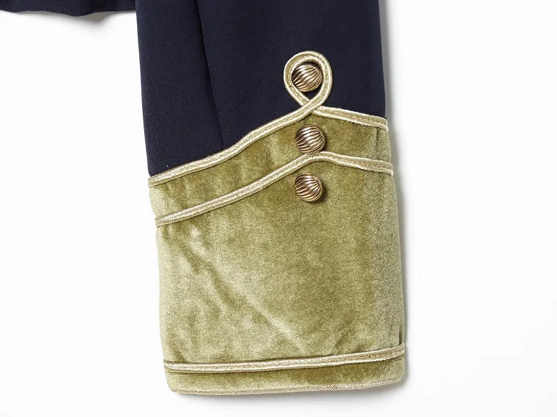 High Neck Cropped Velvet Napoleon Style Jackets Fireman Clasp