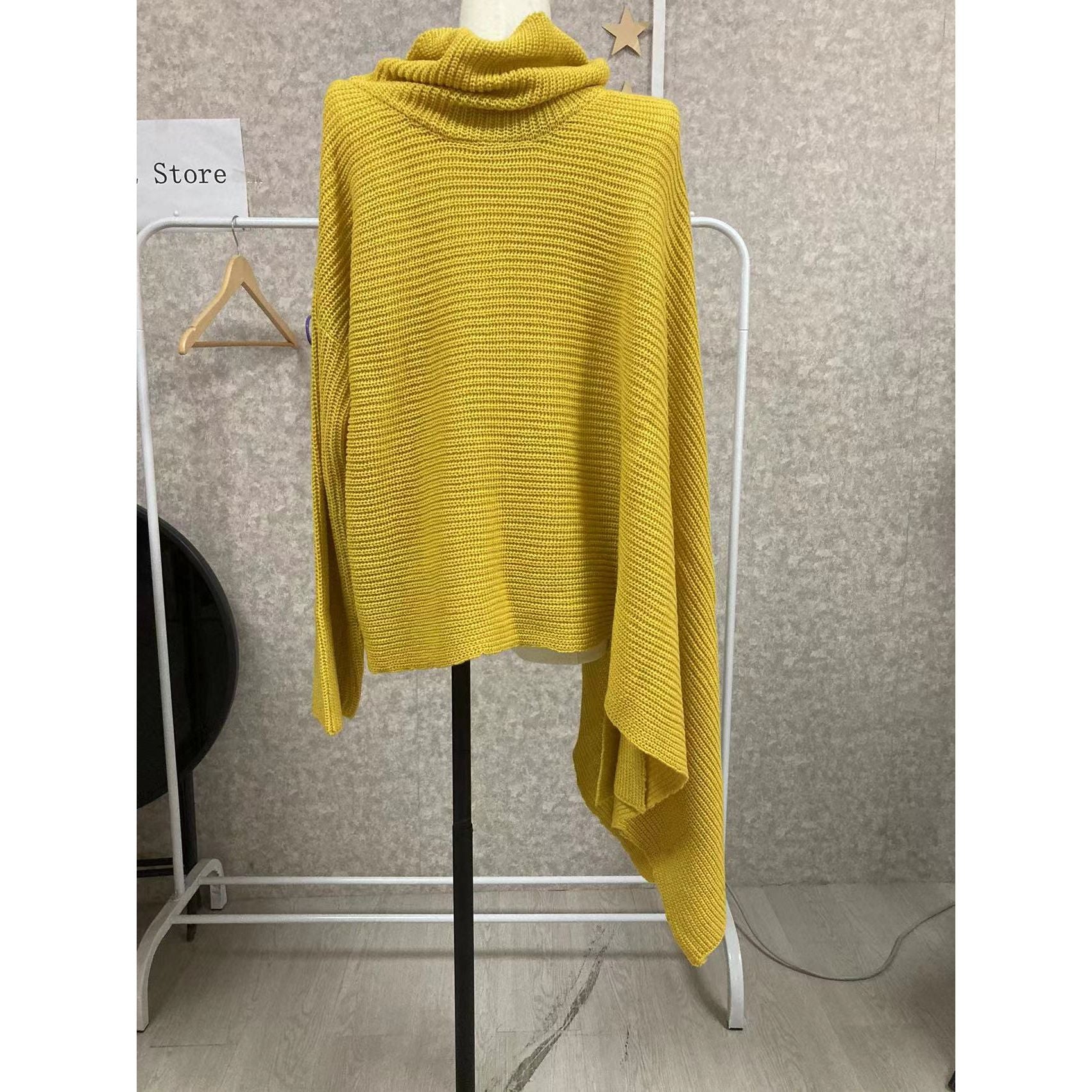 Women's Asymmetric Sweater For Women Turtleneck Long Sleeve Side Split Knitwear - Frimunt Clothing Co.