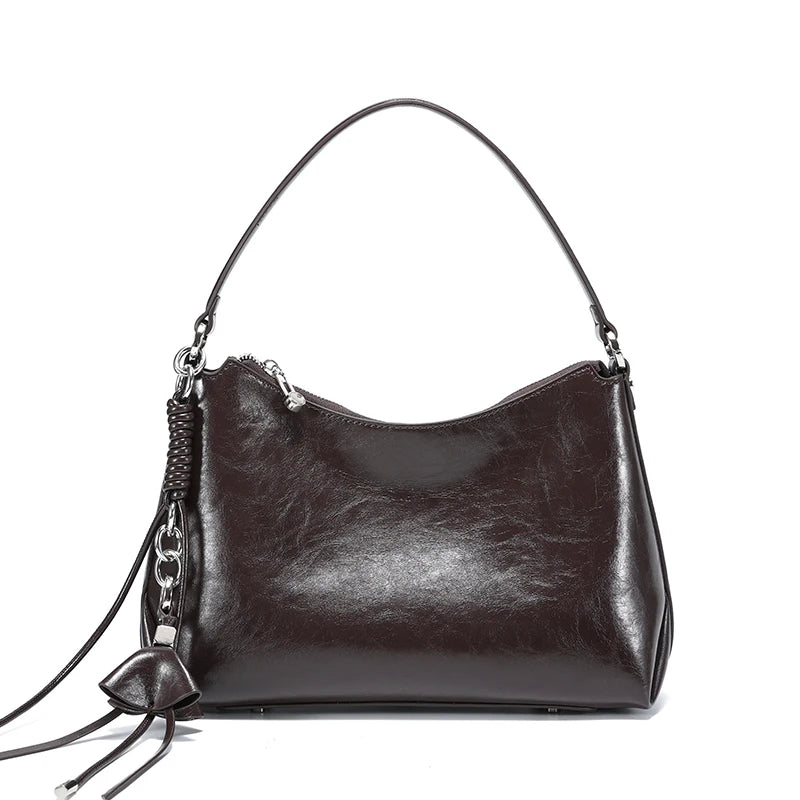 Women's Trendy Designer Bag Natural Leather Suede